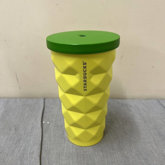 Starbucks Hawaii Pineapple Coffee and Tea Tumbler Cold Metal Cup 16 oz NO STRAW! - Picture 1 of 11